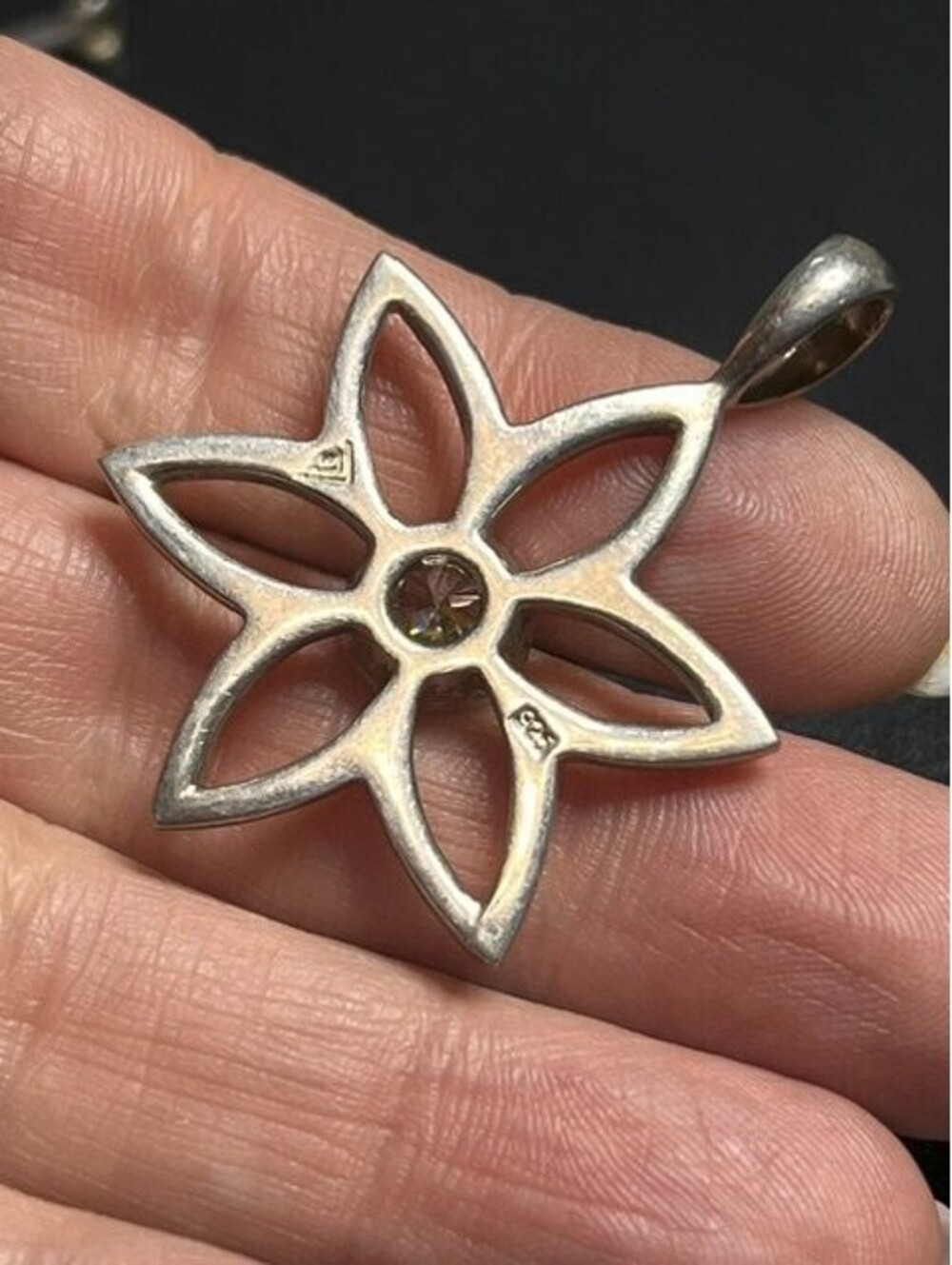 B6604 VINTAGE SILPADA S1195 DAISY FLOWER CZ STERLING SILVER 925 PENDANT 10g - Picture 2 of 2